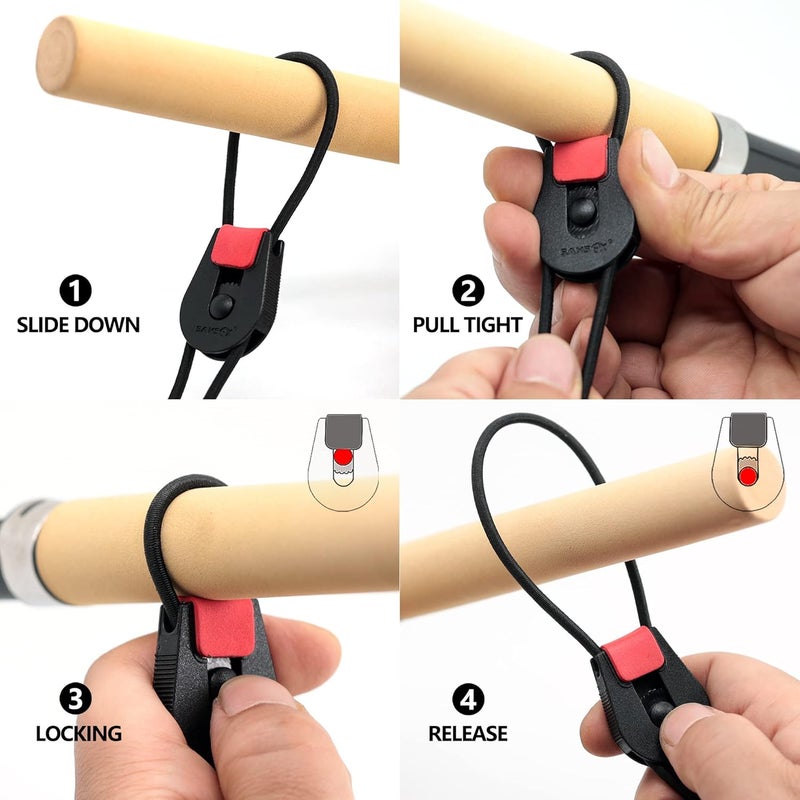 SAMSFX Fishing Rods Belt Stretchy Wrap Pole Straps Elastic Cable Ties for Casting, Spinning & Fly Rods - Image 3